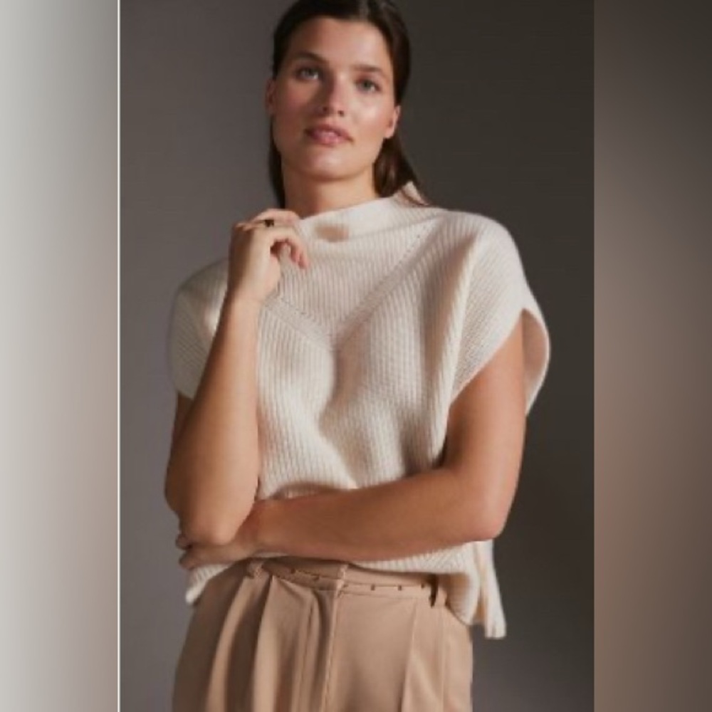 Anthropologie Enza Oversized Ribbed Sweater Vest - sold out online